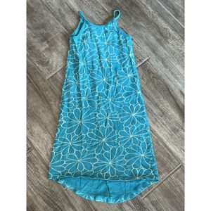 Size 5 Old Navy Turquoise Long Floral Tank Maxi‎ Dress